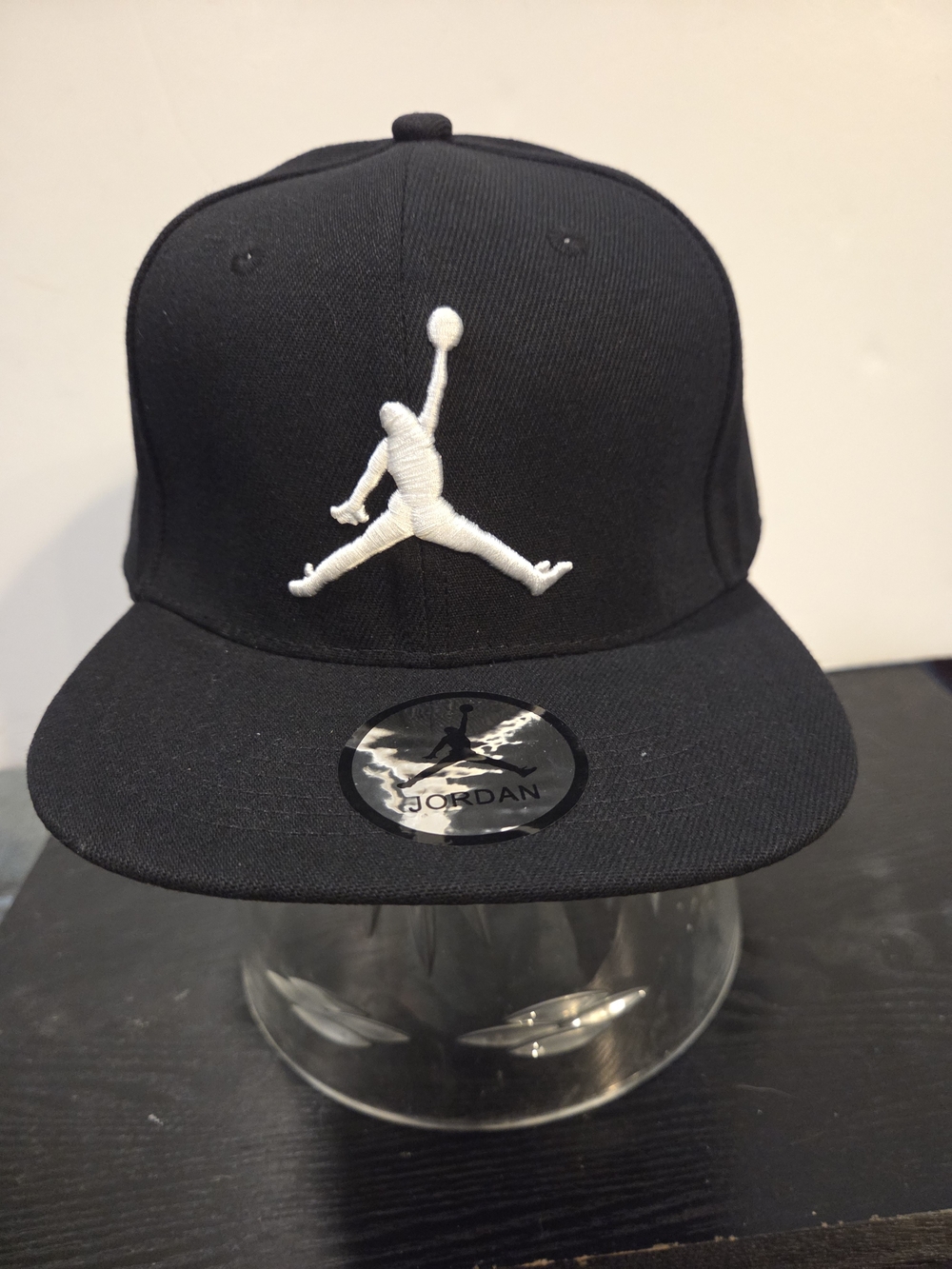 Jordan Black Snapback Cap with White Jumpman